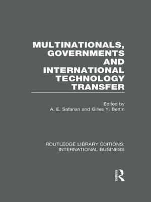 cover image of Multinationals, Governments and International Technology Transfer (RLE International Business)